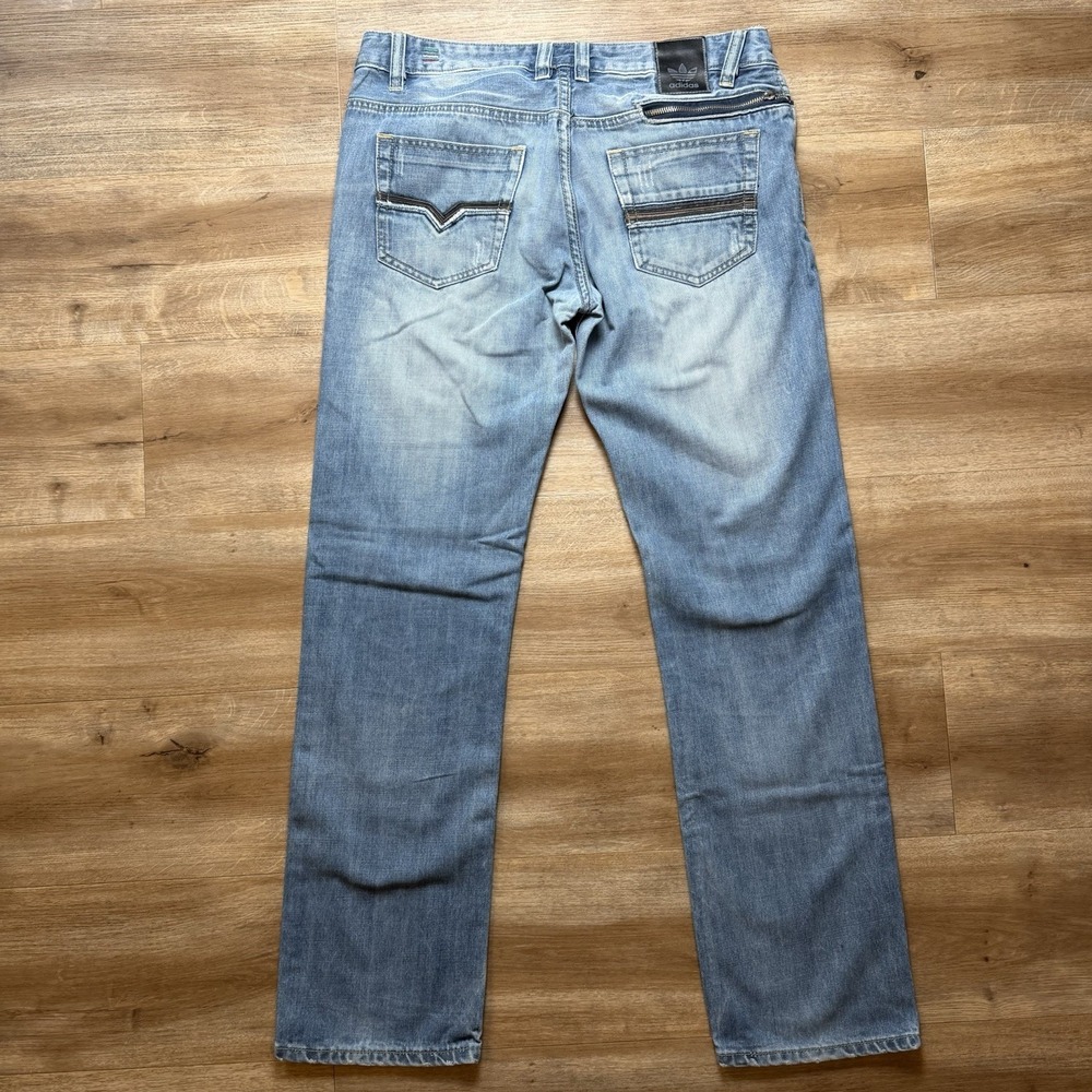 Diesel  x Adidas Jeans Men 32x32 Blue Adi-Larkee Straight Leg Thrashed READ